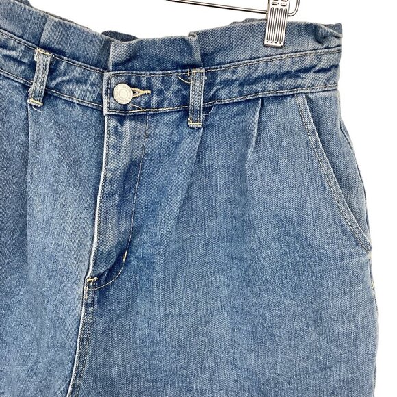 Riot Womens High Rise Mom Jean Shorts Size 8 Light Blue Denim Paperbag - Picture 4 of 7